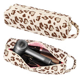 Canumer Quilted Hair Tools Travel Bag leopard opening enables quick tool access