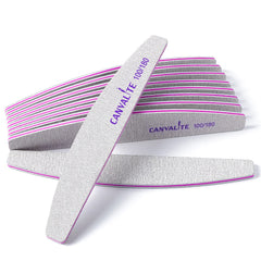 CANVALITE nail file halfmoon 100/180 grit for quick shaping and smoothing nails