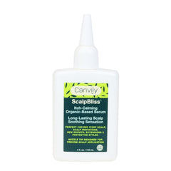 Canviiy ScalpBliss serum: botella vertiendo para una aplicación precisa y calmante.