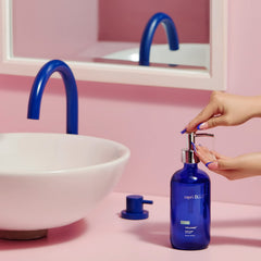 Capri Blue hand wash pump close-up highlighting premium dispenser.