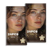 Cardiyar glitter freckles pack close-up showing large and small patches for radiant party glow.