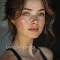 Cardiyar gold glitter freckles being applied for a radiant look