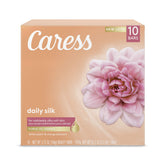 Caress Daily Silk barra de baño, textura suave y aroma delicado.