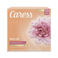 Caress Daily Silk barra de baño, textura suave y aroma delicado.