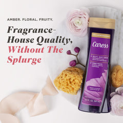 Caress fragrance notes highlight orchid, rose, and ylang-ylang for sensory appeal.
