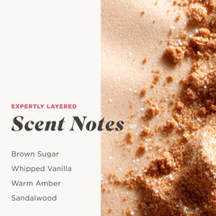 Caress Fragrance Notes Warm Vanilla Amber presented in the bottle image
