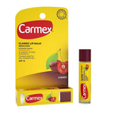 Bálsamo Carmex Click-Stick con SPF 15 y cereza, hidratación diaria.