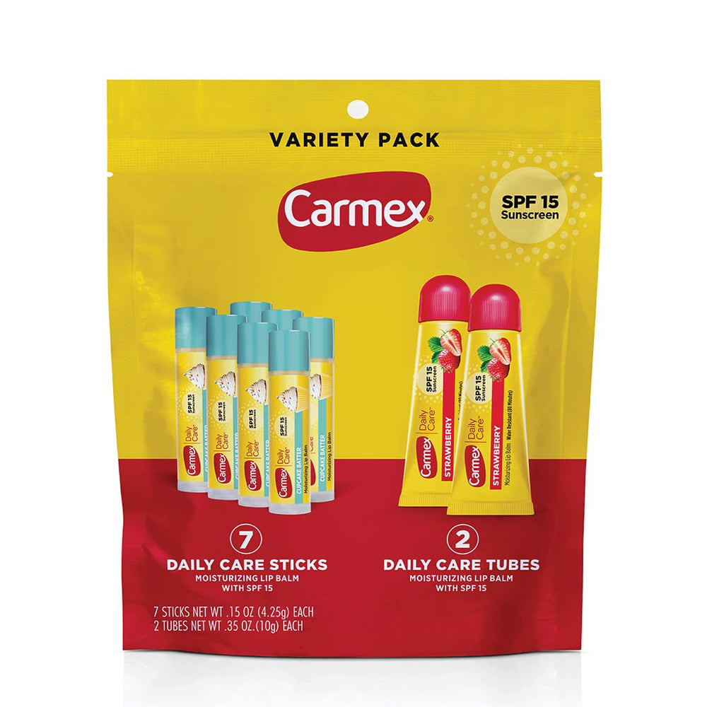 Carmex Daily Care bálsamo SPF15 barra fresa, protección diaria.