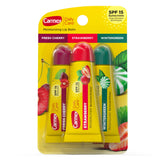 Carmex Daily Care Fresh Cherry lip balm tube with SPF 15 for daily sun protection