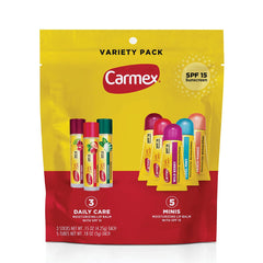 Bálsamo Carmex Cuidado Diario Stick fresa para labios hidratados y dulces.