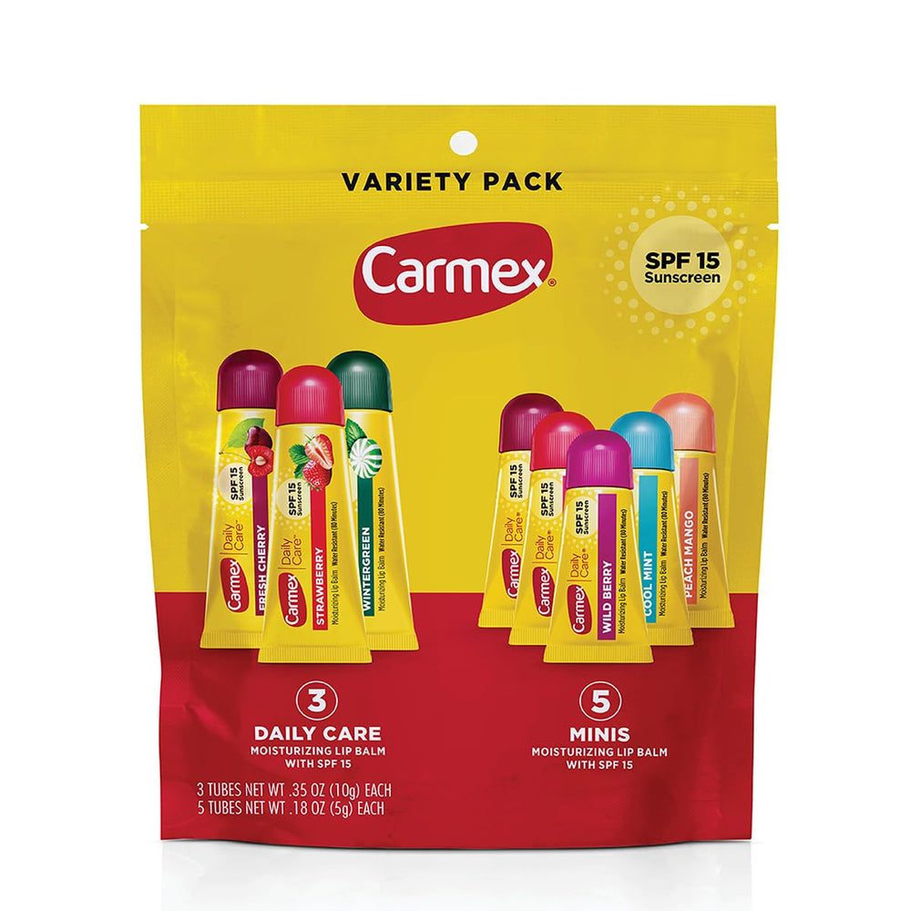 Carmex paquete de 8 bálsamos labiales con SPF 15 para uso diario