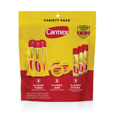 Carmex labial medicado en tubo, pack de nueve para cuidado diario.