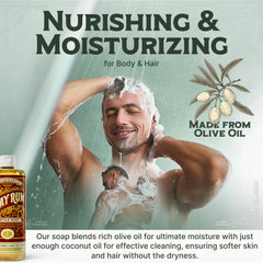 Carolina Castile Soap olive oil-rich formula, cleansing skin and hair gently.
