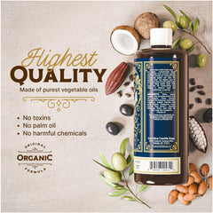 Carolina Castile Soap organic ingredients closeup highlights olive oil and cocoa butter