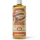 Carolina Castile Soap Patchouli Bergamot bottle for aromatic cleanse