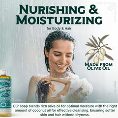 Carolina Castile Soap Aroma Menta muestra aceite de oliva orgánico como ingrediente principal