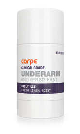 Carpe Clinical Strength deodorant stick with Fresh Linen scent for daily sweat control.