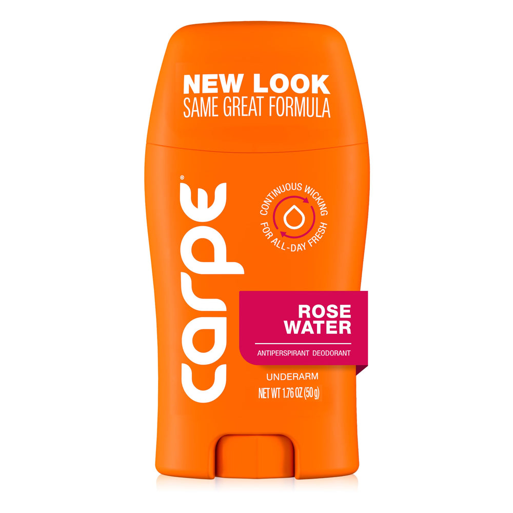 Carpe desodorante para axilas en botella, protección duradera y fragancia suave.