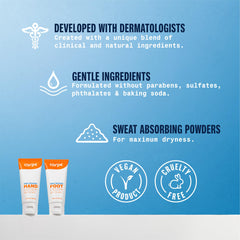 Hands apply Carpe lotion for quick-drying relief during daily tasks.