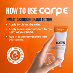 Swirl of Carpe lotion being applied to the skin for quick absorption