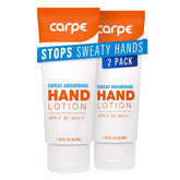 Carpe Sweat Absorbing Hand Lotion bottle with quick-dry finish.