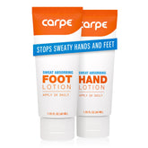 Carpe Sweat Absorbing Hand Lotion bottle keeps hands dry and comfortable.