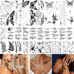 Casciybo black rose hummingbird tattoo for elegant body art