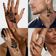 Casciybo necklace-inspired floral tattoo design for chic styling