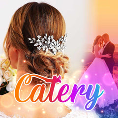 Catery peineta ajustable con cristales y ramas para distintos peinados