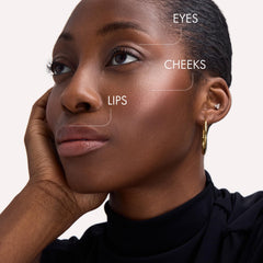 Catrice Aura Glam Bouncy Highlighter applied to cheek for buildable glow