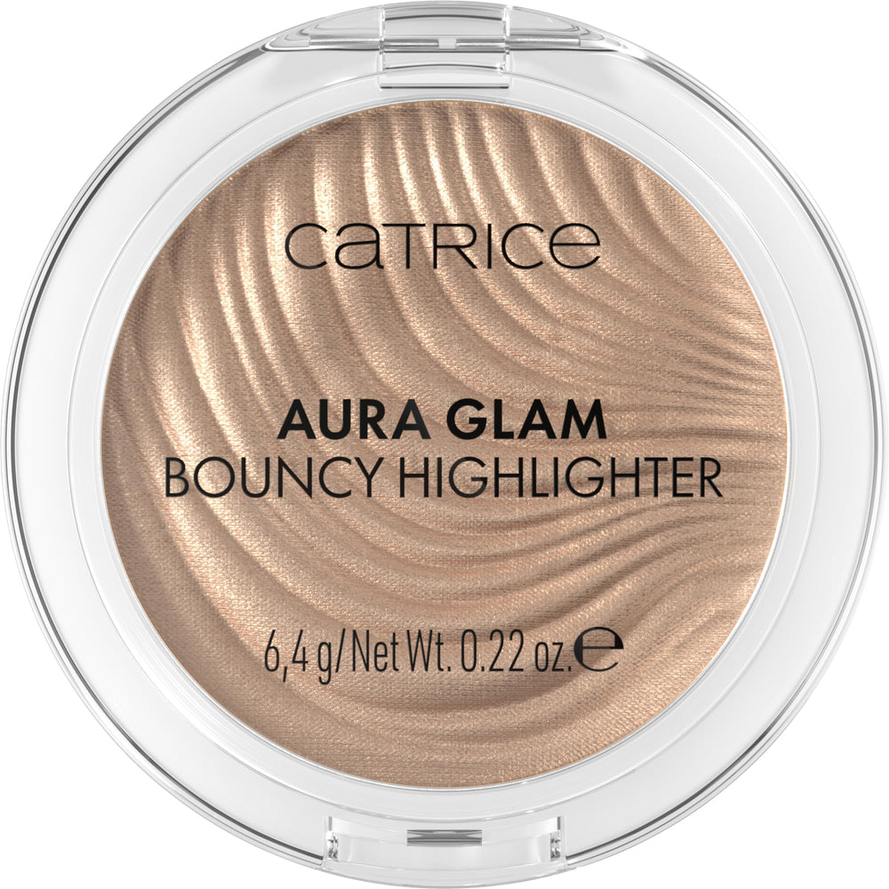Catrice Aura Glam Bouncy Highlighter texture close-up shows creamy-to-powder transition for easy blend