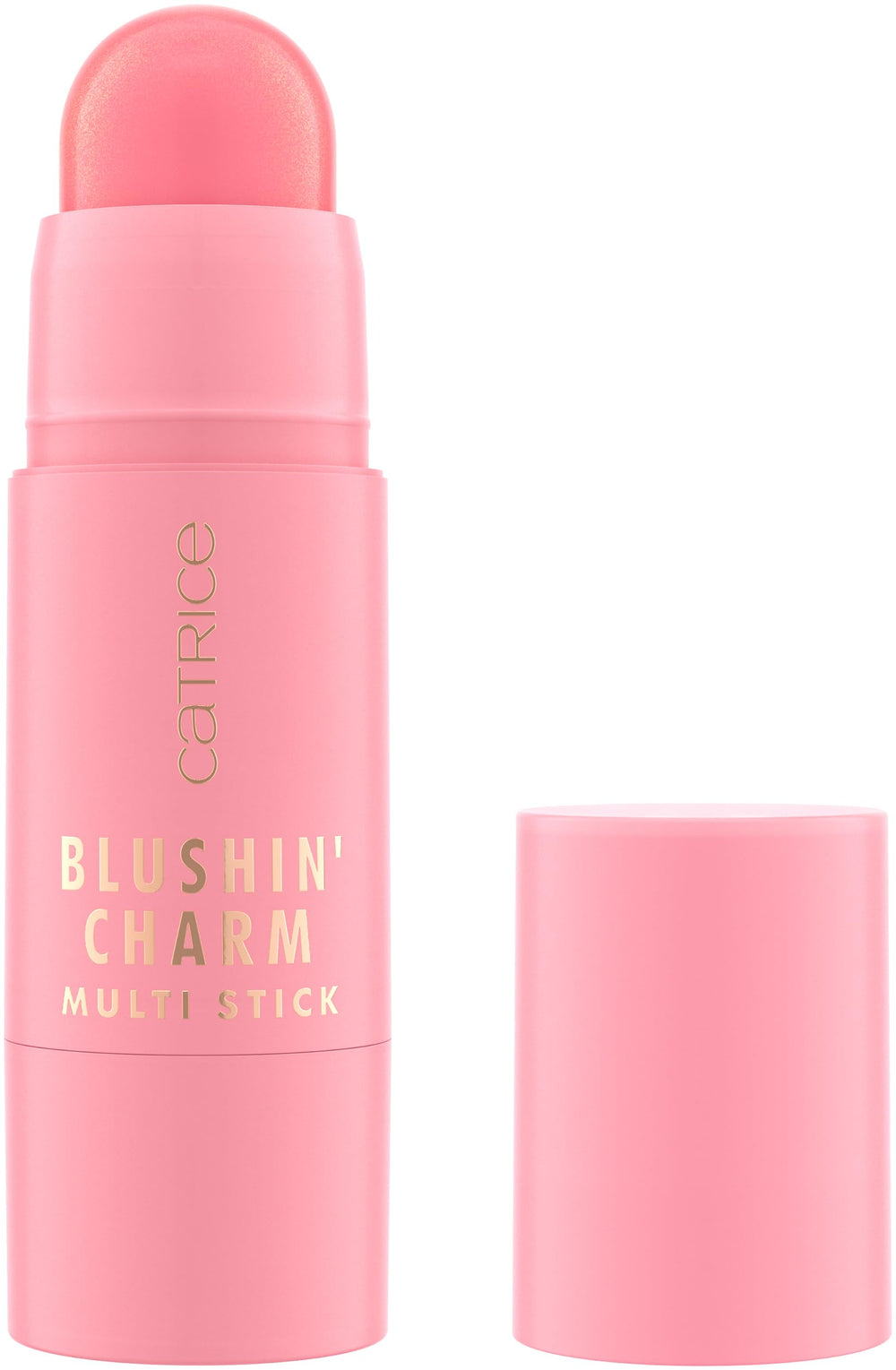 Catrice Blushin' Charm Multi Stick cream blush adds a soft dewy flush to cheeks for a natural glow.