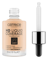 Catrice Fundación HD Liquid Coverage, gotero para aplicación precisa y controlada.