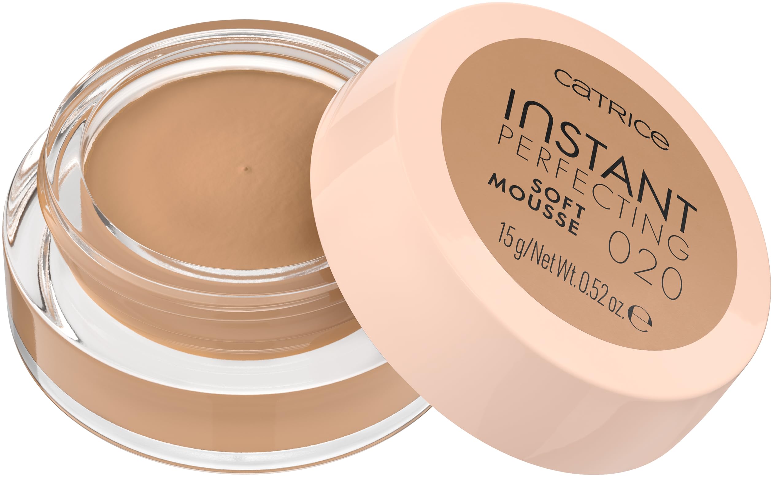 Catrice Instant Perfecting Mousse packaging highlights vegan, cruelty-free formula.