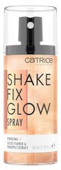 Catrice Shake Fix Glow Spray bottle close-up showing sleek packaging and lightweight hydration.