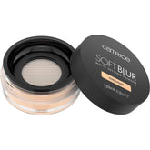 Catrice Soft Blur loose powder jar showcases pore-blurring, matte finish.