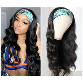 Catti headband wig 18-inch body wave with glueless design for quick wear.