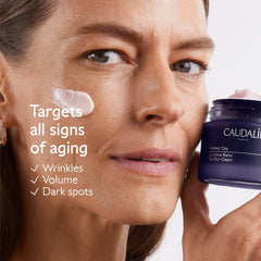 Caudalie Premier Cru Rich Cream texture swatch showing velvety hydration.