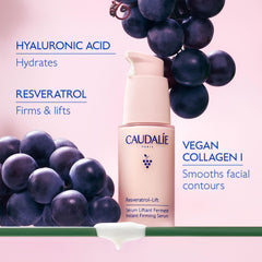 Caudalie Resveratrol Lift serum texture close-up highlighting smooth finish.