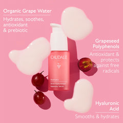 Caudalie VinoHydra serum texture swatch showing smooth, fast-absorbing feel.