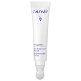 Caudalie Vinoperfect eye cream tube closeup for subtle under-eye brightness.