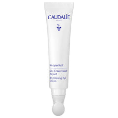 Caudalie Vinoperfect eye cream tube closeup for subtle under-eye brightness.