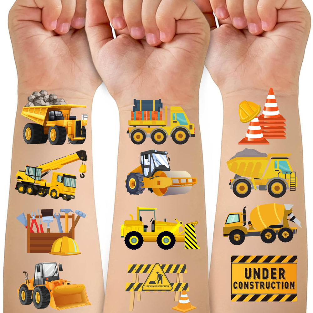 CAVALATAT cars construction tattoos 50-pack in package, ideal party favors and decorations.