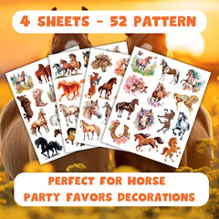 CAVALATAT cowgirl tattoo sheet featuring horses and flowers for play