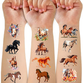 CAVALATAT horse tattoos 52-designs package for kids' party entertainment
