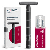 CAVEEM razor with anti-slip handle for secure, comfortable shaving.