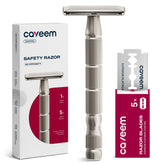CAVEEM double-edge safety razor with durable metal body for daily grooming