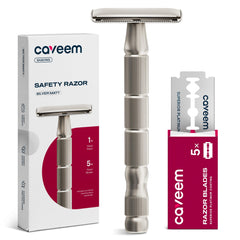 CAVEEM double-edge safety razor with durable metal body for daily grooming
