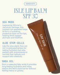 Cay Skin Isle Lip Balm sabor vainilla azucar moreno para tintado suave