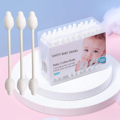 Cayxenful packaging showing safety swabs with large tips for organized baby care.
